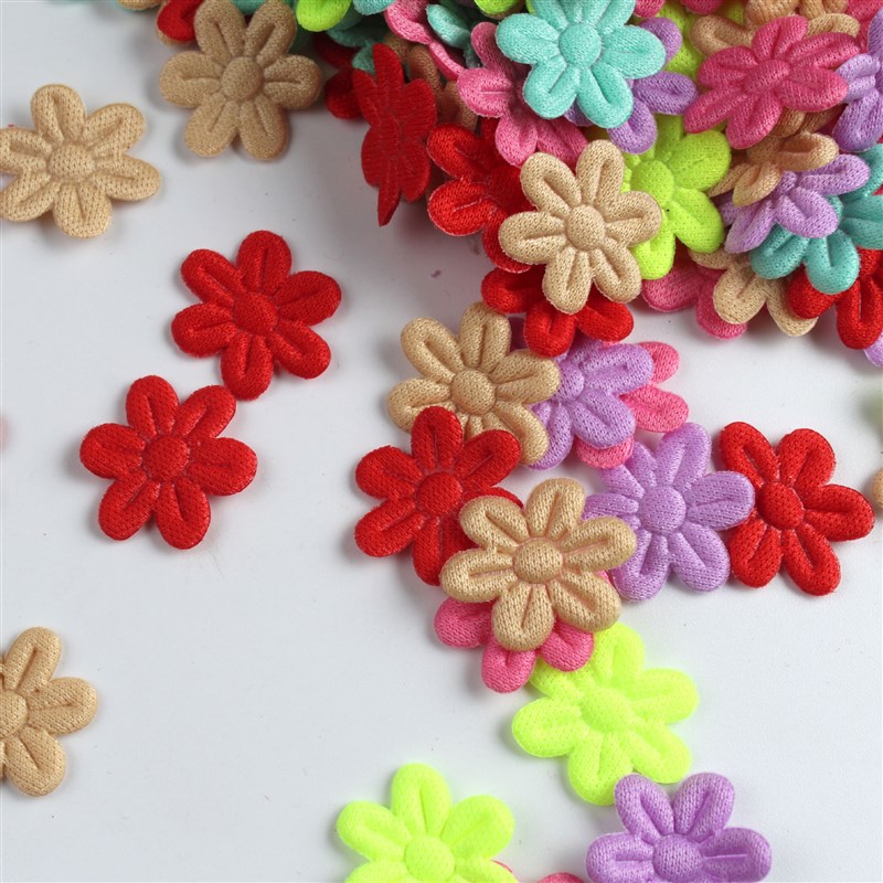 100pcs Artificial Flowers Felt cloth five-petal flower embos