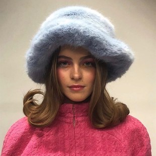 Women Bucket Hat, Adults Solid Color Fisherman Cap Woolen Ha