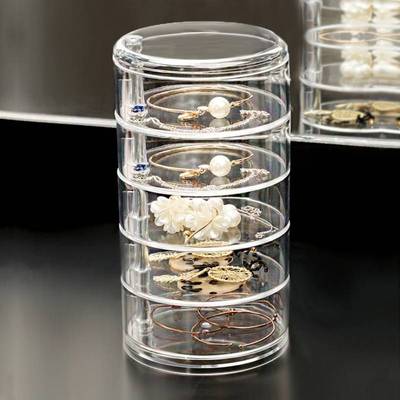 245 Tiers Round Jewelry Organizer Plastic Clear Jewelry