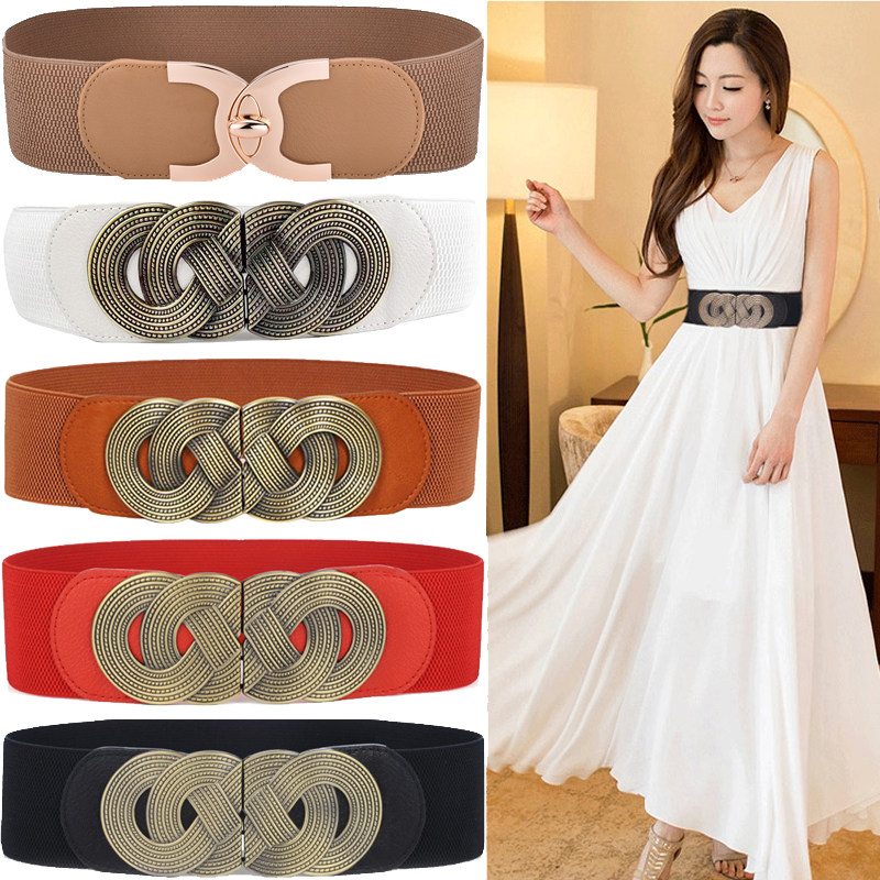 Wide Elastic Waist Belt Ladies Retro Fashion Cinch Stchy Sty