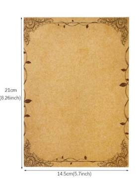 8 Pcs Retro A5 Letter Paper Stationary Paper Doubleside Col