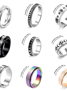 Anxiety Ring For Women Men Moon Fidgets Rings 2021 nd Punk R