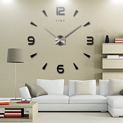 Large Wall Clock Quartz 3D DIY Big Decorative Kitchen Clocks