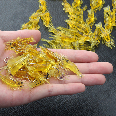 20Pcs/Lot Silicone Baits 4cm 1g Soft Fishing Lure Gold Artif