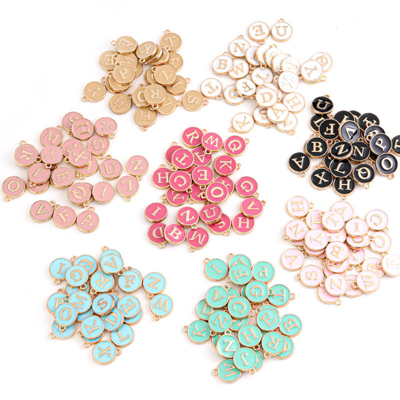 New 12*14mm A-Z Letter Charms Enamel Charms Alphabet Initial