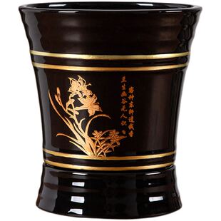 2023新款陶瓷花盆深高盆一帆风顺的花盆种发财树金钱树落地盆景盆