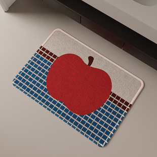 水果士多浴室韩系亚麻简约吸水地垫厕所门口脚垫卫生间门垫防滑垫