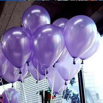 Purple And White Balloons 100piecesLot Latex Balloon Helium