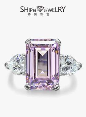 Sapphire Jewelry Synthetic Sapphire Ring Emerald Cut Rectang