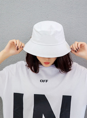 Black White Solid Bucket Hat Unisex Bob Caps Hip Hop Gorros