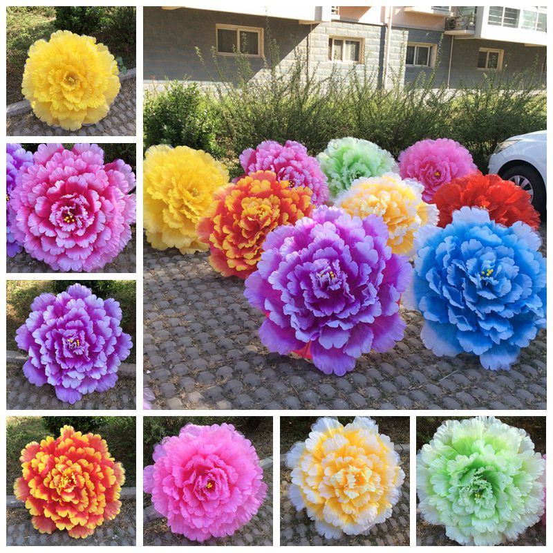 儿童舞蹈道具牡丹手拿花伞舞台演出运动会入场开幕式手拿道具花伞