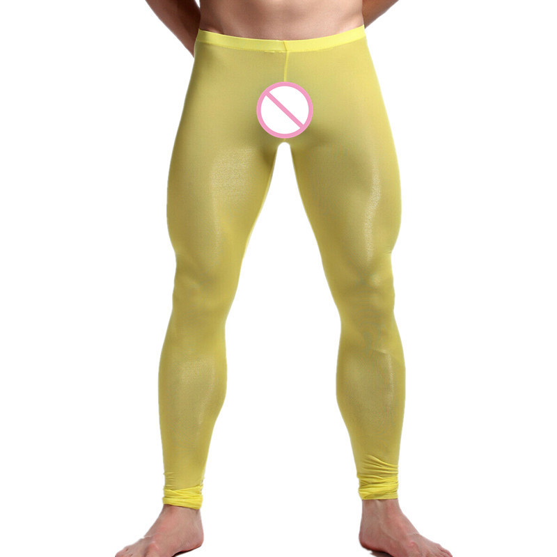Sexy Mens Homme Long Johns See Through Tight Leggings Trouse