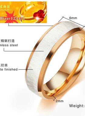 ring钛钢女士戒指外贸不锈钢拉丝戒指色汕成跨境饰品