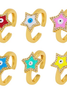 2022 hot selling ladies fashion jewelry hip hop devil eye ri