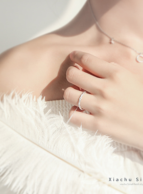 925纯银戒指女时尚个性小众设计网红蹦迪简约学生尾戒单身开口ins