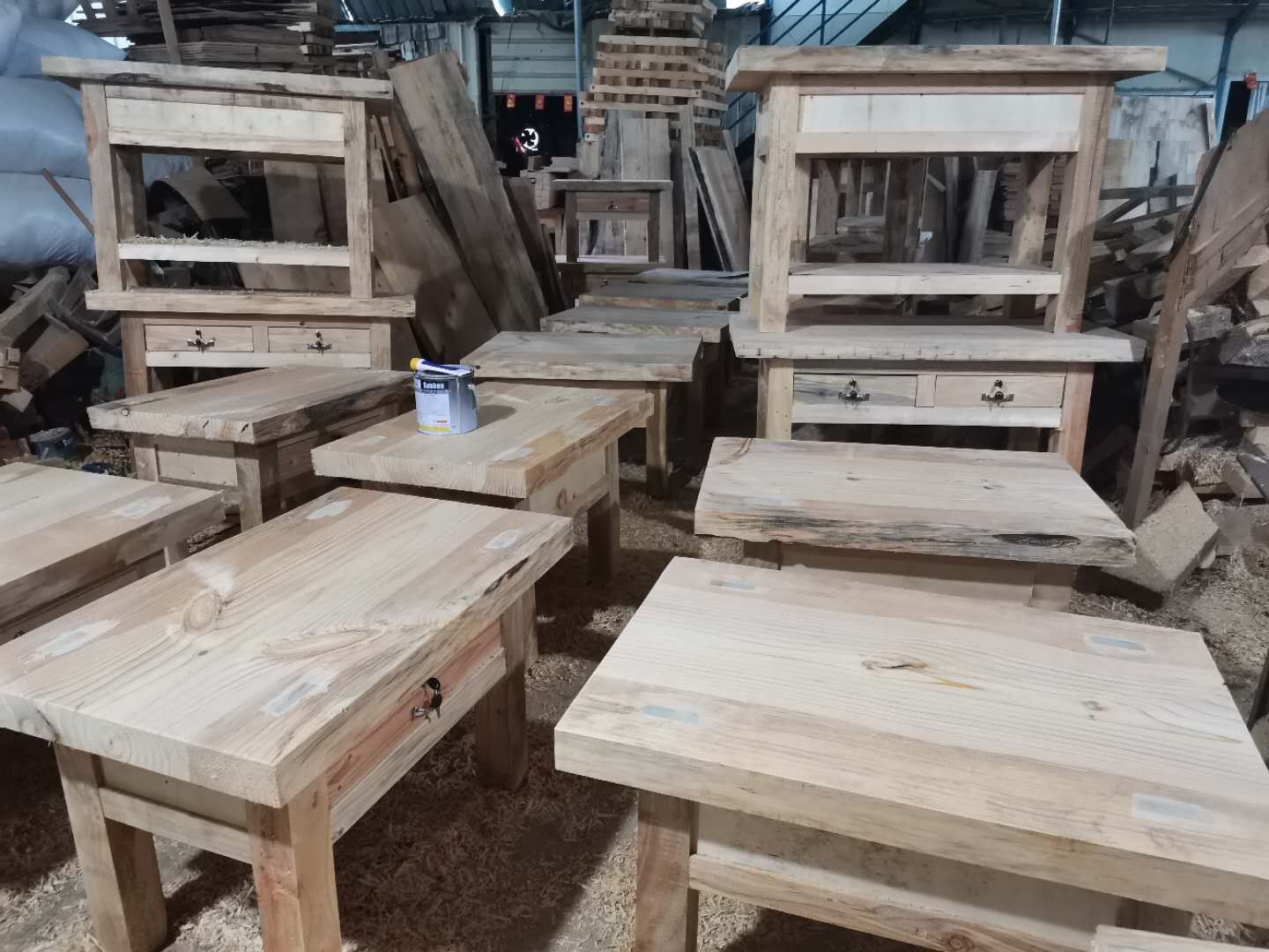 厂家直销重型原木模具工作台 木制钳工台 实木工作台 仪器维修台