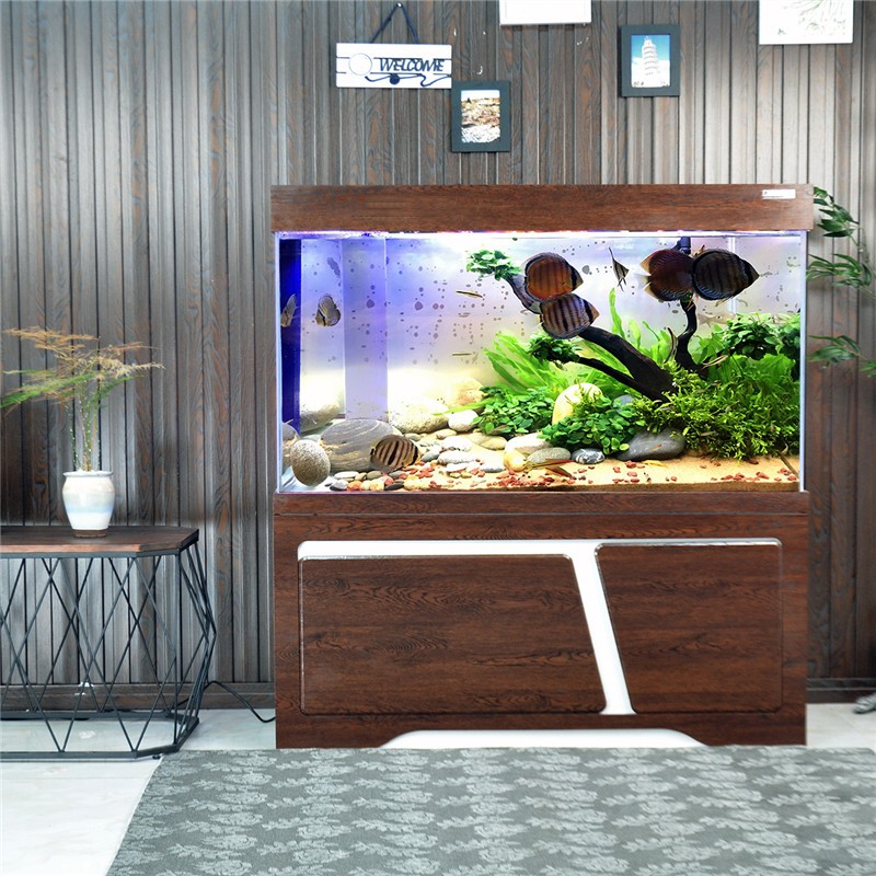 超白玻璃鱼缸下过滤屏风隔断落地式家居鱼缸生态中大型水族箱