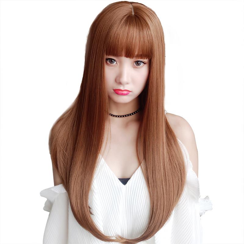 假发女长直发隐形无痕全头姫姬发式空气浏海网红长发假发套