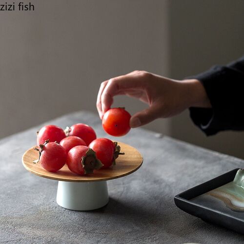 极速Bamboo Wood Fruit Bowl Wooden Dishes Dessert Snack Dishe