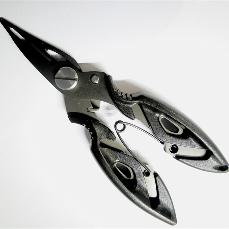 路之家 镀钛不锈钢 12.4cm 路亚钳摘钩控鱼剪线压铅 细鹰嘴开小环