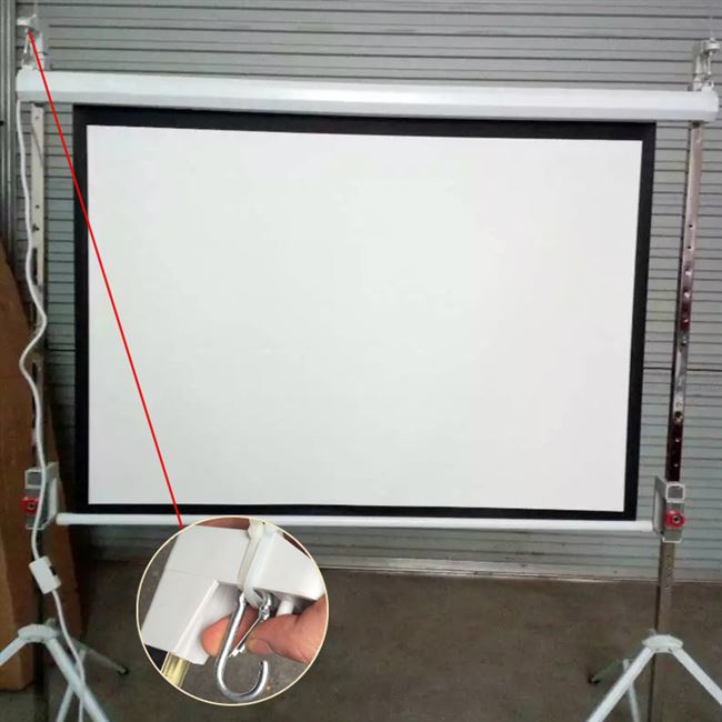 电动84幕布不锈钢支架100120寸投影手动加D厚支架幕落地三脚架