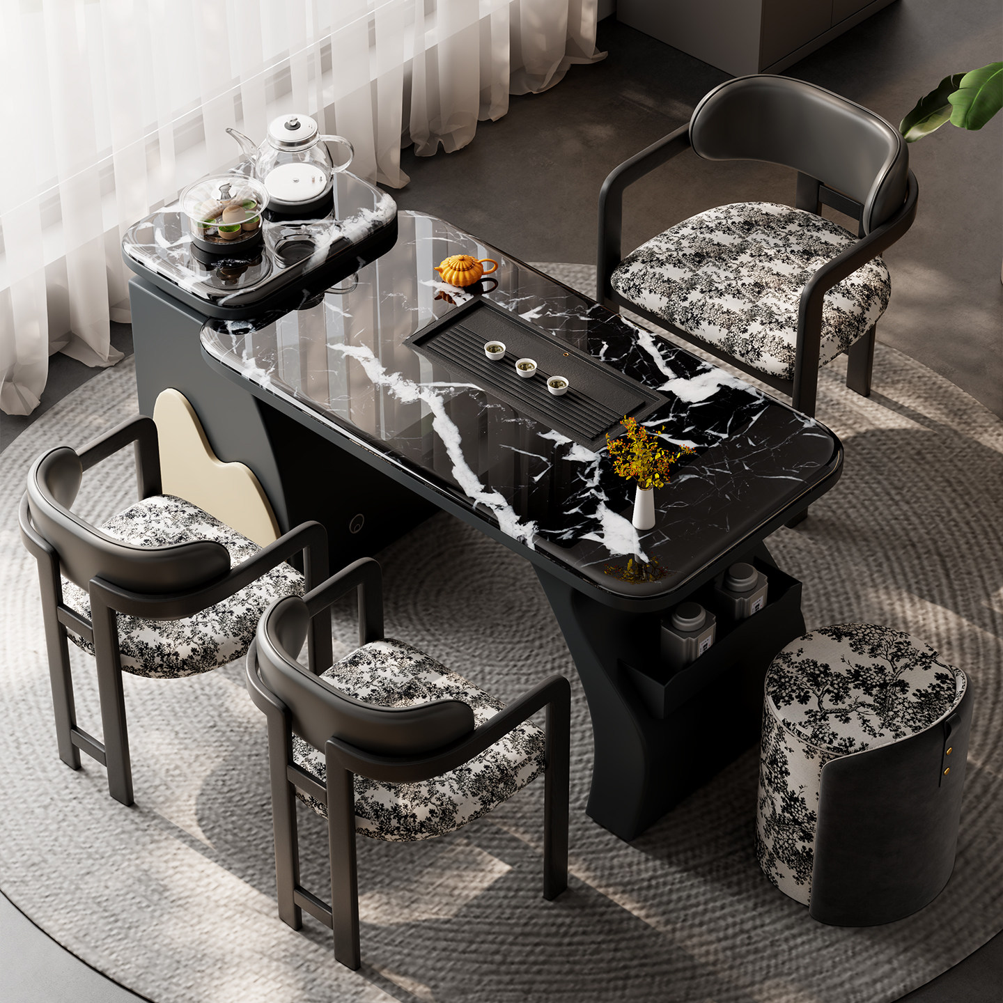 2026高端新款小型茶桌椅组合烧水壶一体嵌入式阳台客厅家用泡茶台,住宅家具,家用茶台/茶桌,淘宝优惠券,粉丝福利购,淘宝优惠卷