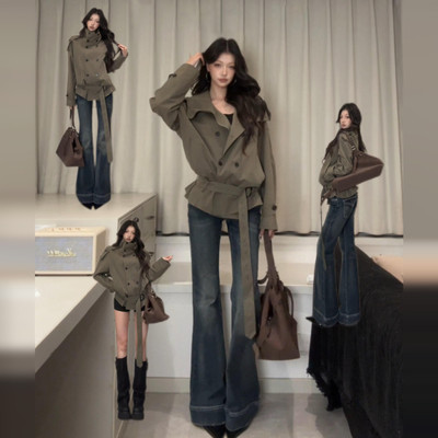 巨好看绿色外套女秋冬季2