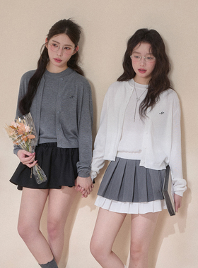 NCXK-百搭针织开衫叠穿无袖背心两件套盐系学院风套装MY25119