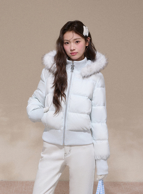 NCXK-冬季90白鸭绒大毛领收腰短款羽绒服正肩显瘦保暖外套WT25173