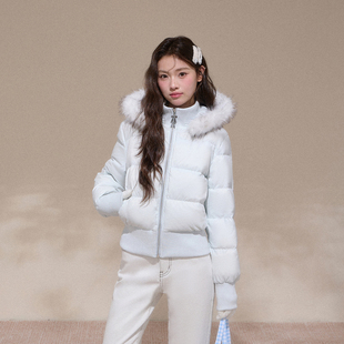 NCXK-冬季90白鸭绒大毛领收腰短款羽绒服正肩显瘦保暖外套WT25173