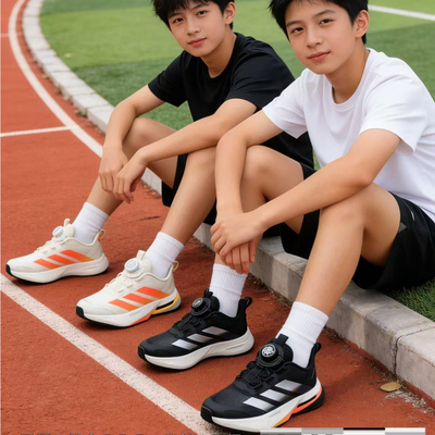 男童透气网面旋钮运动鞋防滑软底中大童校园运动休闲跑步鞋YA026
