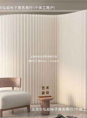 白色折叠屏风高隔断客厅遮挡展会活动可移动落地伸缩风琴纸墙插屏