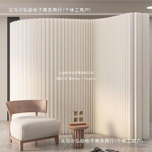 白色折叠屏风高隔断客厅遮挡展会活动可移动落地伸缩风琴纸墙插屏