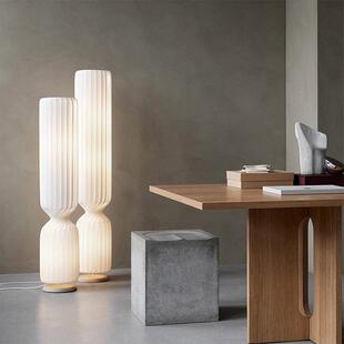 日式布艺PC立式地灯现代简约诧寂风书房客厅房间卧室民宿落地灯