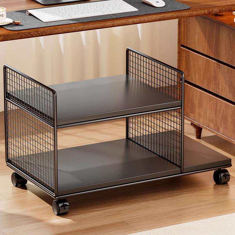 可移动台式电脑主机托架桌下打印机置物架办公桌工位收纳架子支架