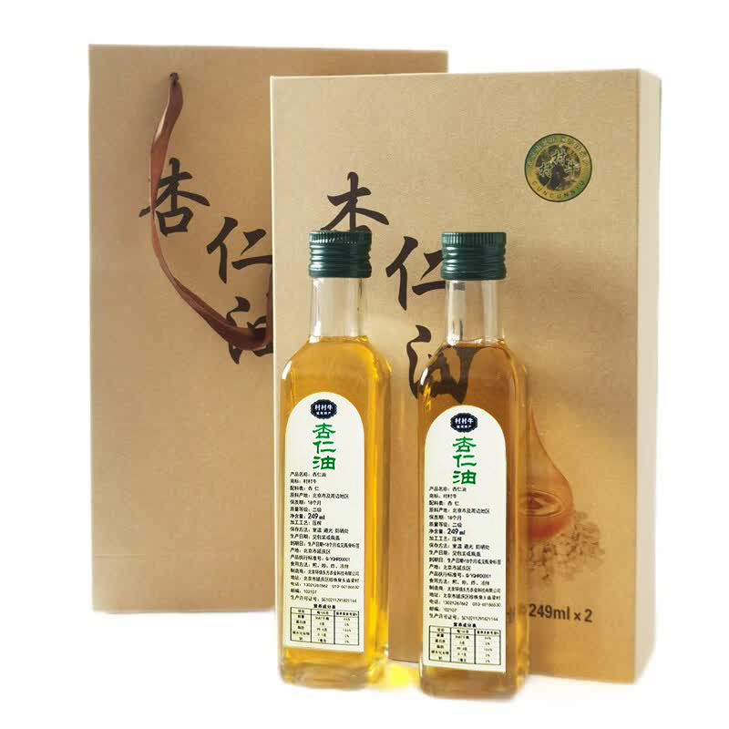 村村牛野生苦杏仁油冷榨纯杏仁食用油煎炒凉拌烹饪杏核油延庆特产