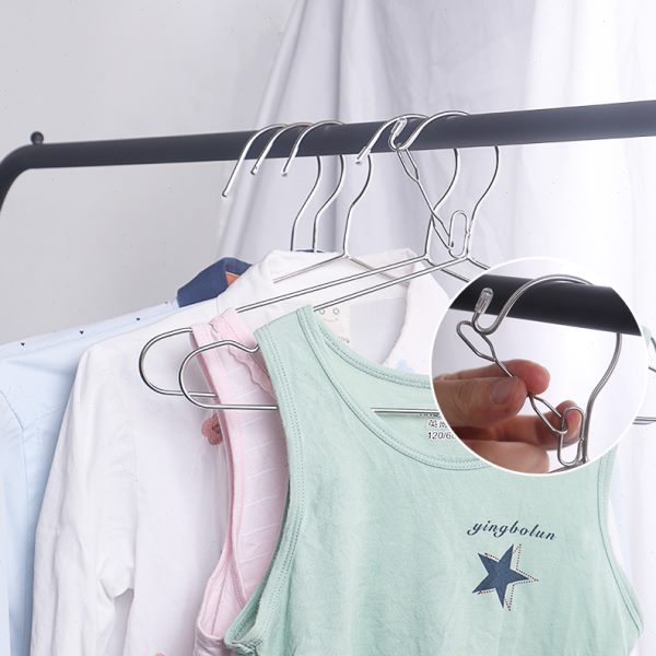 简易婴儿晒衣不锈钢无痕衣架子儿童晾衣架家用衣撑防滑衣挂衣服架