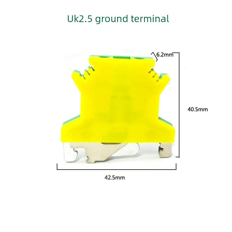 Uslkg2.5接地端子Uk3N/5N/6N双色电压黄绿Uk端子座Uk2.5B接地线