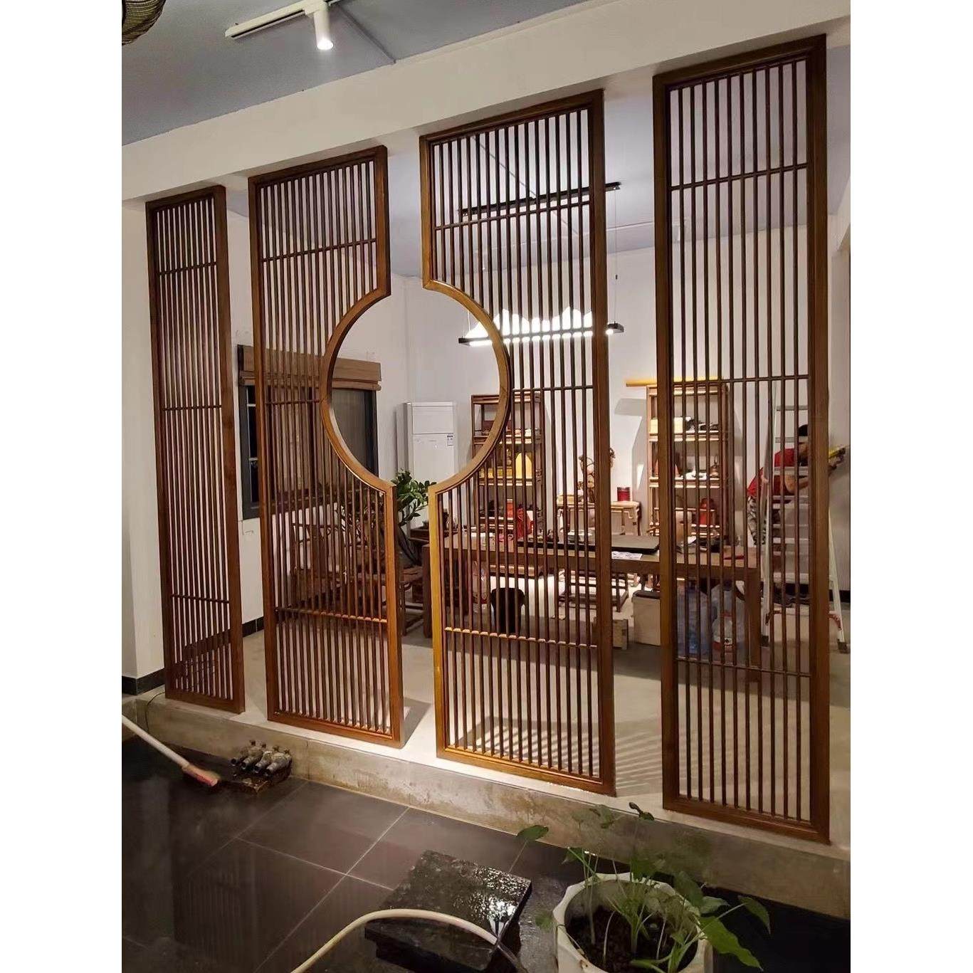 定制实木线条装饰花格雕刻仿古中式门窗镂空玄关屏风隔断背景墙,家居饰品,木雕,淘宝优惠券,粉丝福利购,淘宝优惠卷