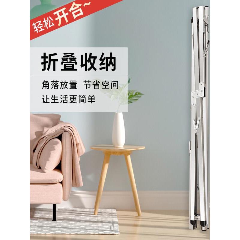 德国进口简易不锈钢晾衣架双杆式凉衣服X型晒架落地折叠阳台室内