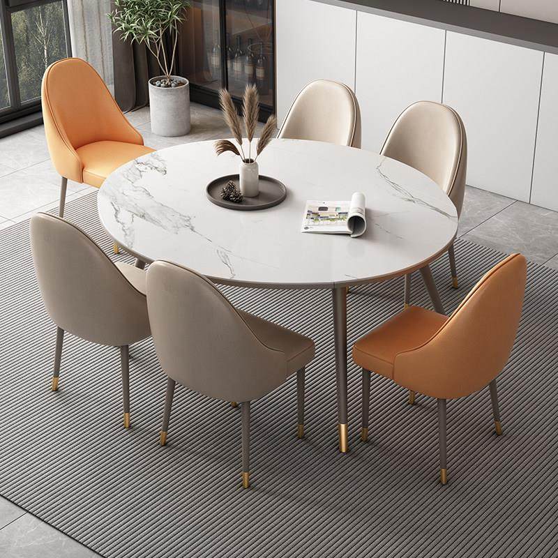 岩板餐桌家用小户型餐桌椅组合现代简约轻奢伸缩折叠转盘圆桌饭桌,住宅家具,岩板餐桌,淘宝优惠券,粉丝福利购,淘宝优惠卷