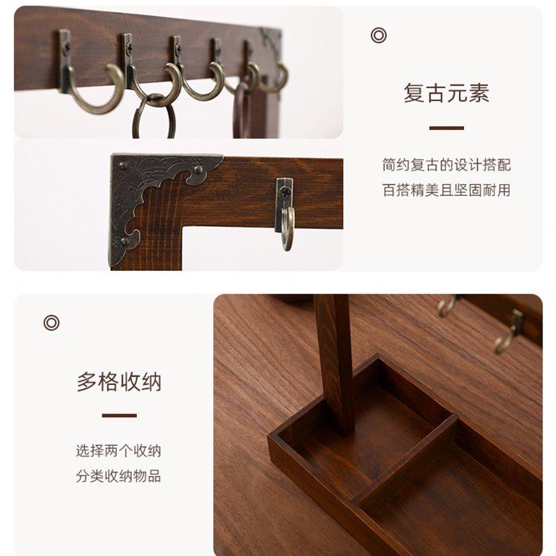 实木钥匙收纳摆件玄关进门入户鞋柜上桌面置物架客厅创意托盘神器