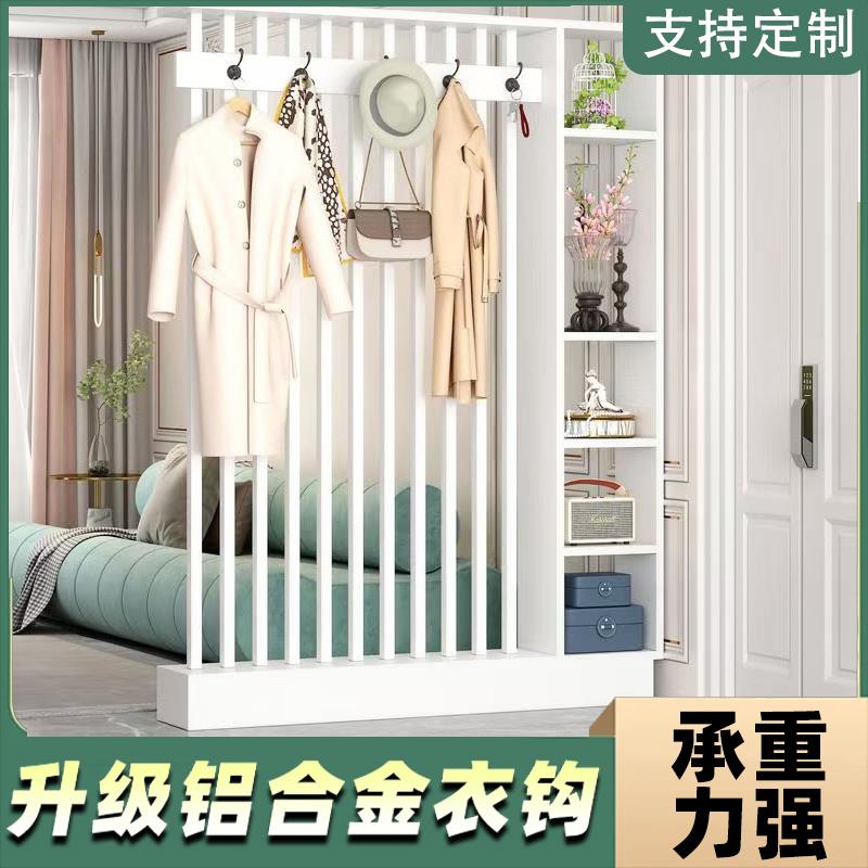 小户型中式玄关屏风隔断柜客厅家用进门遮挡轻奢装饰收纳柜挂衣架