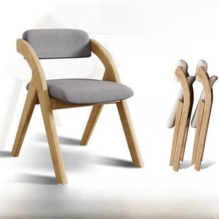 全实木完整餐椅餐厅家庭休闲桌折叠椅会议室办公室靠背椅可堆叠