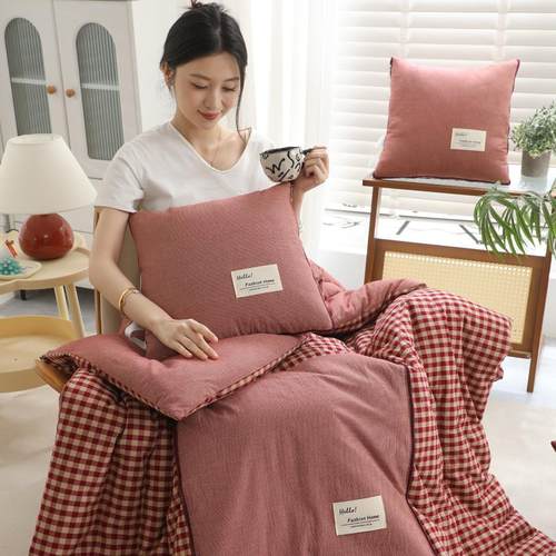 全棉两用抱枕被靠垫枕头被午休空调被春夏汽车沙发办公室午睡纯棉