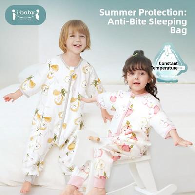 Ibaby/英国Baby宝宝睡袋恒温儿童纱布睡袋春夏双层儿童防踢被Tkyx