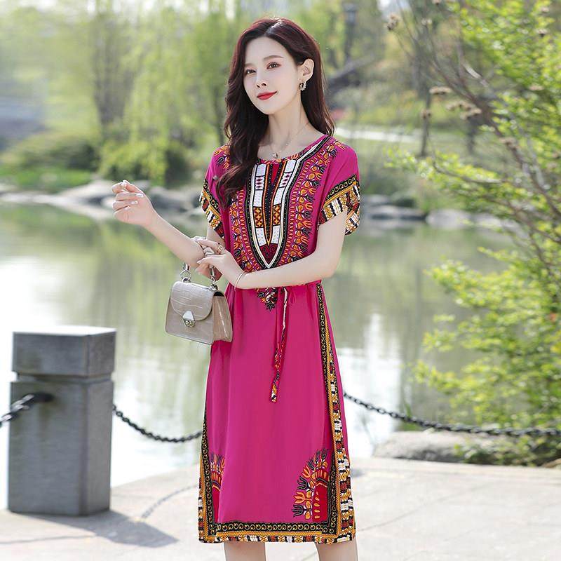 中年女士夏季洋派系带棉绸睡裙妈妈大尺码时尚过膝睡衣家居服洋装,女士内衣/男士内衣/家居服,睡裙,淘宝优惠券,粉丝福利购,淘宝优惠卷