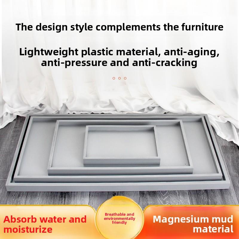 秀尊花托长方形水泥花盆托盘长条盆景造型接水盘花托家用简约防水