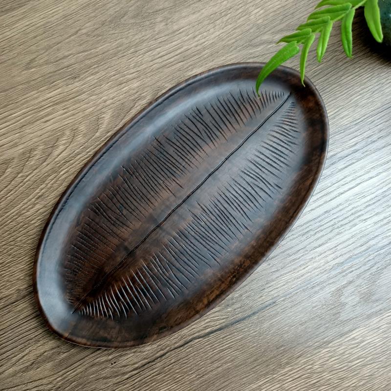 干泡盘黑檀木茶盘整块实木简约大小茶台小号日式茶奉托盘