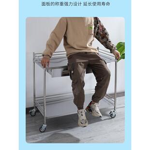 ll大推车双层手术室器械台车不锈钢长车打包操作台工具学
